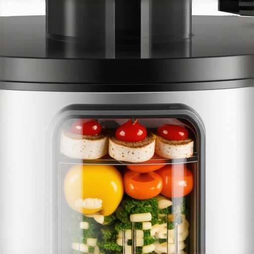 Close-up of multicooker showing layered ingredients and cooking process