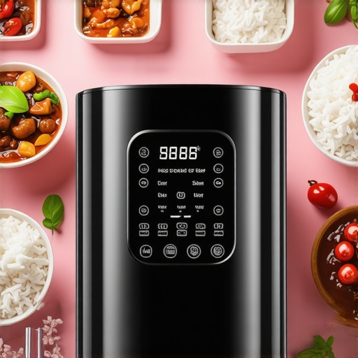 Multicooker surrounded by different delicious dishes in a bright kitchen