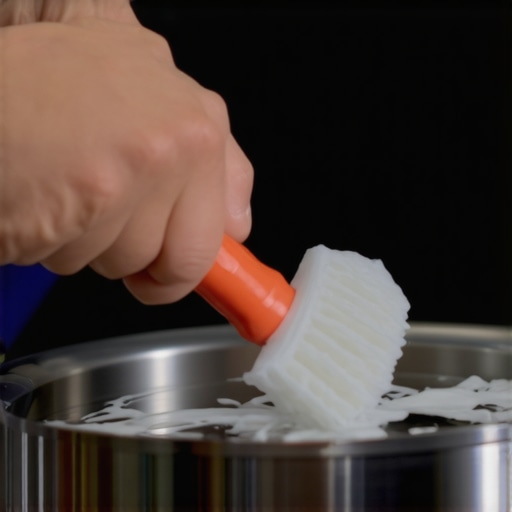 Person inspecting and cleaning a pressure cooker gasket for optimal performance.